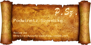 Podwinetz Szendike névjegykártya